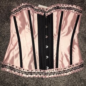 Velvet Kitten pink and black corset Size XL